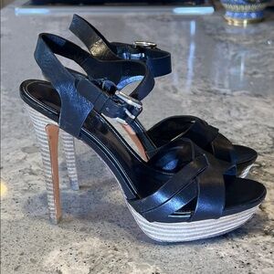 Coach Coach Dani Black Strappy Black Heels Size 7